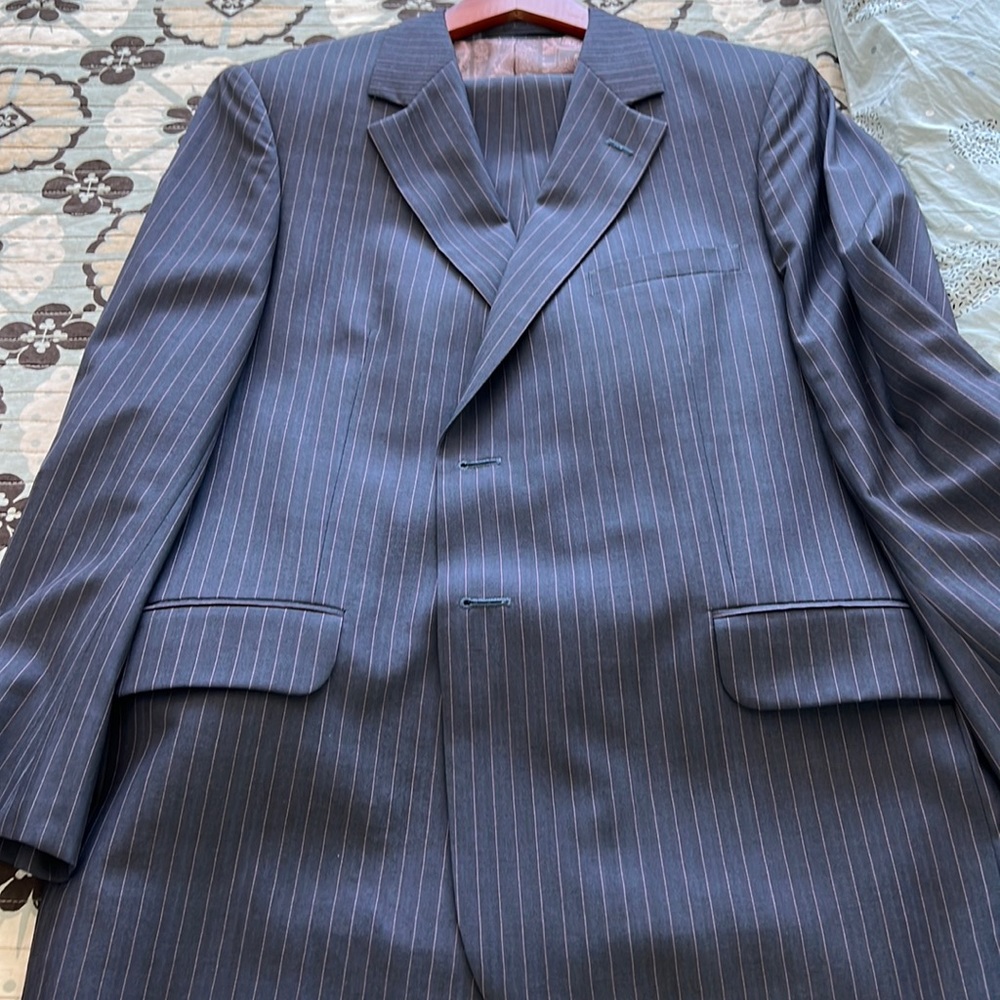 Paul Smith blue with pink pin stripes 2 button suit